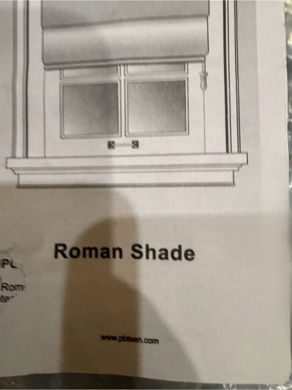 Pottery barn teen Roman shades pair navy and white NEW